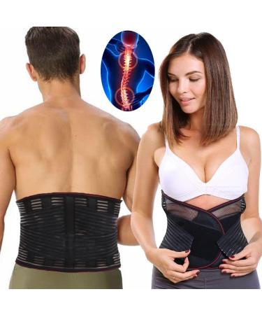 ZWEBY 3XL-5XL Adjustable Double Pull Lumbar Support Belt | Breathable Mesh Back Brace for Pain Relief - XXL Size - Buy Online on GoSupps.com