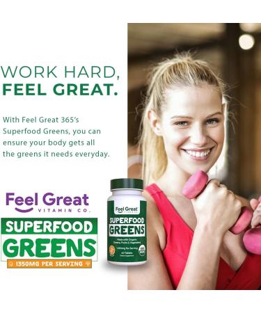 Feel Great Vitamin Co. Superfood Greens - Organic Fruits and Veggies Supplement - Buy Online on GoSupps.com