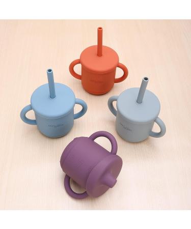 Mengdababy Sippy Cup for Toddler | 3-in-1 Silicone Straw Cup | 7oz Copper Coin Red | BPA Free | Dishwasher & Microwave Safe - Buy Online on GoSupps.com