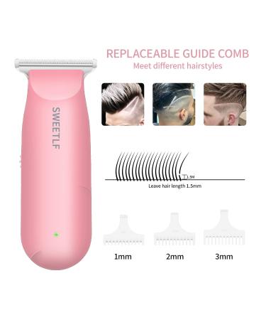 SweetLF Pink Hair Clippers - Silent Cordless Trimmer Kit for Men Women & Kids - USB Rechargeable with 3 Guide Combs | Portable Hair Cutting Solution - Buy Online on GoSupps.com