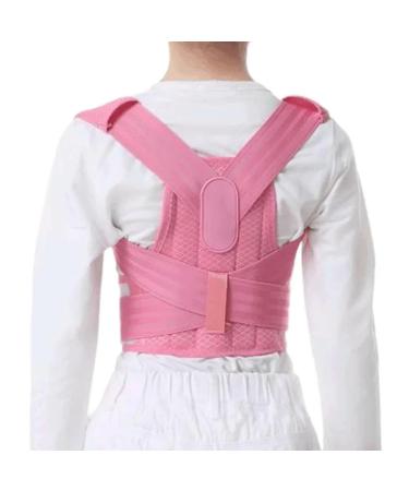 Back Posture Corrector Shoulder Lumbar Wasit Support Correction for Kids Teens Straighten Upper Belt Pink L Size