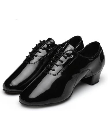 Boys Modern Dance Shoes - Black Leather Lace-Up Ballroom Latin Shoes for Prom, Kids Size 36 - Buy Online on GoSupps.com