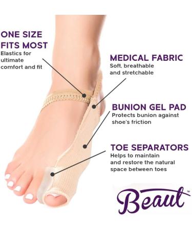 Bunion Corrector Pads Bootie for Men and Women - Bunion Relief Hallux Valgus Guard, Cushion Toe Splint with Gel Protector and Separator Brace Socks (1 Pair) - Buy Online on GoSupps.com