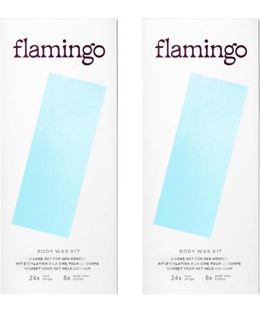 Flamingo Body Wax Set - 48 Wax Strips & 12 Aftercare Wipes for Women | Best Depilatory Wax Strips for Smooth Skin - Buy Online on GoSupps.com