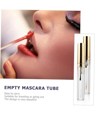 AUTSUPPL 3pcs Makeup Bottle Mascara Tube and Brush Empty Lip Balm Bottle Mascara Sample Bottle Golden Plastic - Buy Online on GoSupps.com