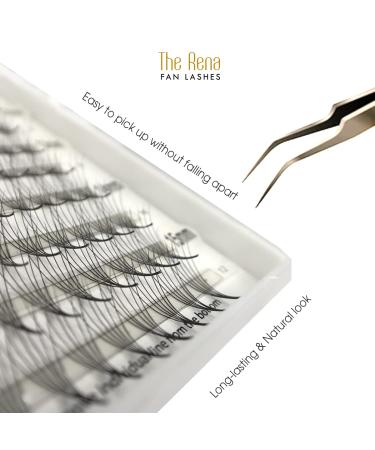 Premade 5D Eyelash Extensions Mixed Tray | Volume Lash Fans 12 Lines 9-15mm | Thick 0.1 | Curl D - Rena Fan Lashes - Buy Online on GoSupps.com