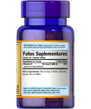 Puritan's Pride Vitamin D3 2000 IU-100 Softgels | Boost Immune Health - Buy Online on GoSupps.com