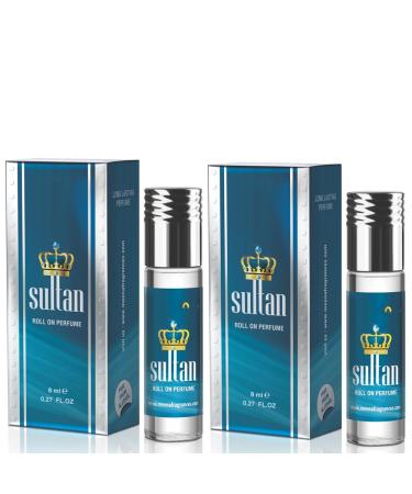 BlueQueen Sultan Roll On Attar Perfume Alcohol Free Long Lasting Jasmine Perfume for Women and Men | Hypoallergenic Travel Size Jasmine Oil Perfume Roll On - 8Ml - Pack of 2