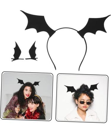 FRCOLOR 2 Sets Bat Headband Hair Clip Halloween Headbands for Women Halloween Decor Bat Headbands Bat Cosplay Ears Hair Hoops Halloween Prop Black Clips Hair Clips Party Headband Fabric - Buy Online on GoSupps.com