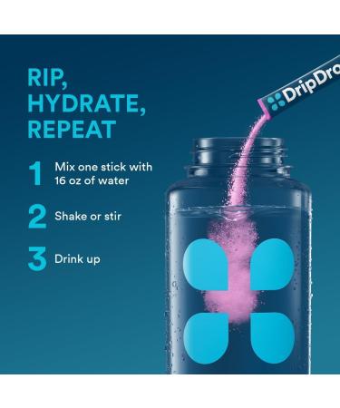 DripDrop Hydration Packets - Bold Variety Pack - Single Serve Electrolytes Powder Drink Mix - Watermelon Berry Lemon Orange - Non-GMO Gluten Free Vegan - 80 Sticks - Buy Online on GoSupps.com