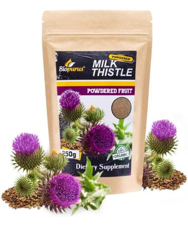 Biopurus Organic Milk Thistle Powder 250g - Rich in Silymarin | Pure and Natural - Buy Online on GoSupps.com