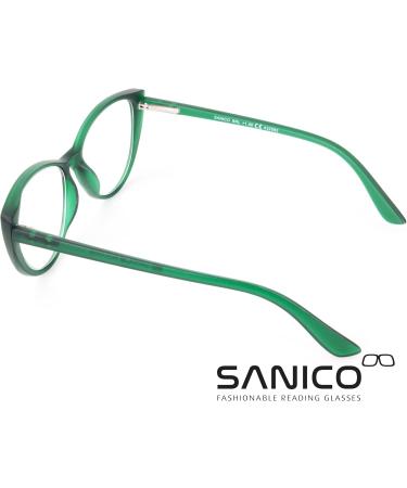 Stylish CAT-Eye Reading Glasses for Women - Sanico Andes Green 2.5 Dioptries | International Shipping Available - Buy Online on GoSupps.com