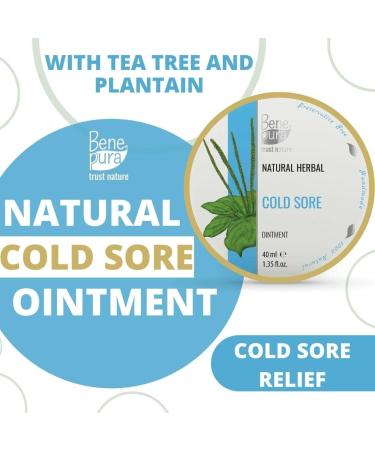BenePura Natural Cold Sore Cream for Lips with Plantain and Tea Tree Oil - 40ml - Buy Online on GoSupps.com