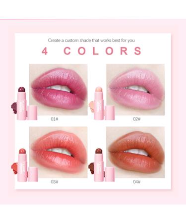 Plumping Lip Balm | Hydrating Tinted Lip Balm in 4 Colors | Nourishing Lipstick for Dry Cracked & Chapped Lips - Color 03 - Buy Online on GoSupps.com