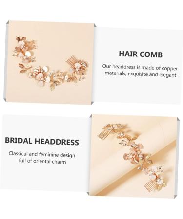 FRCOLOR Pearl Rhinestone Couple Combs Pearl Hairpin Headband Clear Handbag Rhinestone Hair Clips Glass Cosmetic Containers Hair Jewels for Women The Flowers Bride Copper Wire Decorate - Buy Online on GoSupps.com