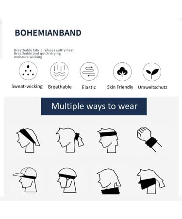 Lins Liliana Outdoor Sports Headband - Elastic Sweatband Hairbands for Jogging Hiking & Cycling - Dark Blue Summer Bandana - Buy Online on GoSupps.com