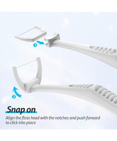 Dental Floss Picks Kit - 1 Handle & 120 Refills - Clean Dental Flossers - Buy Online on GoSupps.com