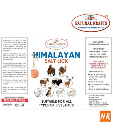 Himalayan Salt Horse Lick Pink Rock Salt Natural Lick Stone 2 Lick Pack 2KG Each Organic Lick Suitable for Animals Deer Cow Horse lick from Punjab - Buy Online on GoSupps.com