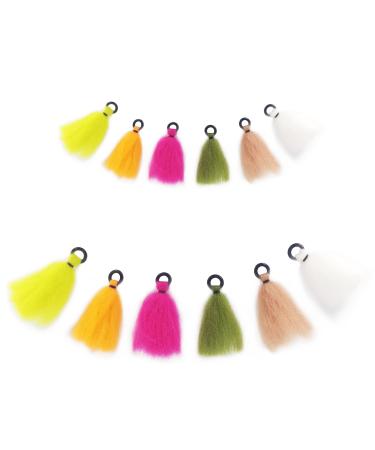 Riverrruns Yarn, Foam Indicator Hand Tied Floating Fly Fishing Nymphs & Dry Fly Fly Fishing Foam Nymph& Dry Fly Combo D: 6colors 12pc, Yarn Indicator