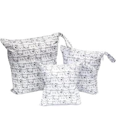 EGURS 3-Piece Diaper Pocket Set with Reusable Wetbag | Cat White | Organizer Bags for Babies Diapers and Accessories - Buy Online on GoSupps.com
