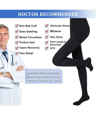 Evolyline 20-30mmHg Medical Compression Tights for Men & Women - Class II Closed Toe Lipedema Support in Black - International Shipping Available - Buy Online on GoSupps.com