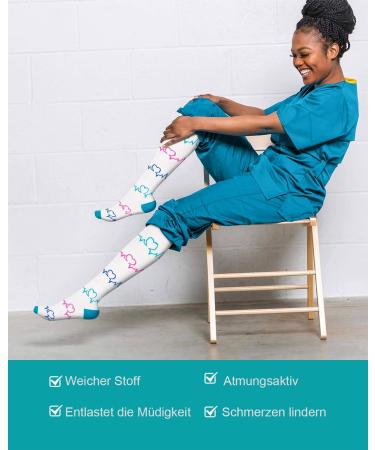 Blongw Compression Stockings for Men - 6 Pairs Knee Support Socks for Sports Travel Running & Cycling - Size L-XL Assorted - Buy Online on GoSupps.com