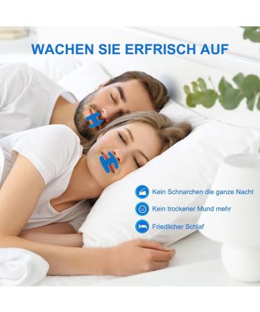 Mouth Paving Sleeping Tape 60 H-Shape Pieces for Snoring Relief & Nasal Breathing (Blue) - Buy Online on GoSupps.com