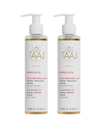 TAAJ TAAJ | Cleansing Oil - HIMALAYA | Deep Care Cleansing & Moisturizing | Cleanses & Removes Impurities | Clean Soft & Soothed Skin | All Skin Types | Vegan | Pack of 2 x 200ml
