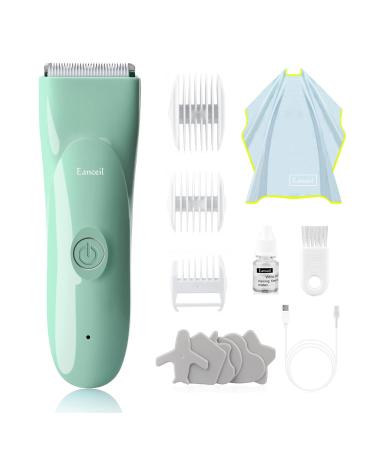 Baby Hair Clippers Ceramic Blade Kids Hair Trimmer Ultra-Quiet 2.0 Baby's Hair Trimmer IPX7 Water-Proof Kids Haircutter Fast Charging Long Battery Life. (Green)