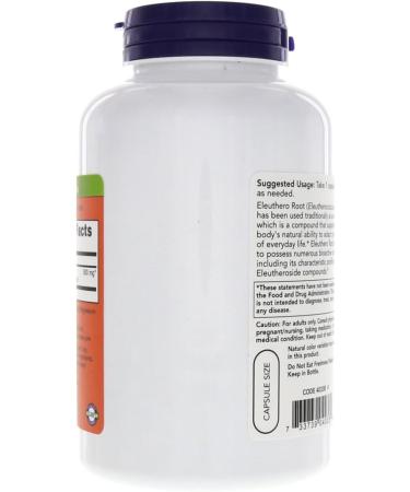 Now Foods Eleuthero 250 Capsules - Natural 500mg Energy Booster - Buy Online on GoSupps.com