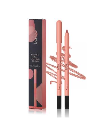KISSIO Lip Liner,Creamy Lip Liner Pencil,Long Lasting Lip Liner with Sharppens,Matte Lip Liner Smooth and Soft,Non-Dry,Easy to Use,Cruelty free,0.02 oz(01#Touch me)