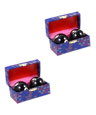 Clispeed 4 piece massage globe Hand massage Baoding Balls With Glockenspiel Tool Massage Ball Massage balls for hand exercises Massage metal balls yoga the ball roll medicine ball handball