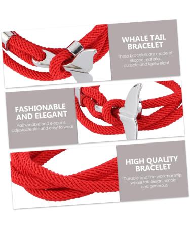 SOIMISS 2 pcs whale tail bracelet fashion jewelry couple jewelry couples bracelets Vintage Nautical Bracelets vintage jewelry Nautical Braided Bracelet Unfading Bracelet Creative Wristband 8x8cmx3pcs Silver Redx3pcs - Buy Online on GoSupps.com
