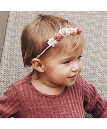 Sjbautyo 3-Piece Baby Hair Band Set | Flower Elastic Hair Jewelry for Newborns & Toddlers | Soft Headbands for Baby Girls - Buy Online on GoSupps.com