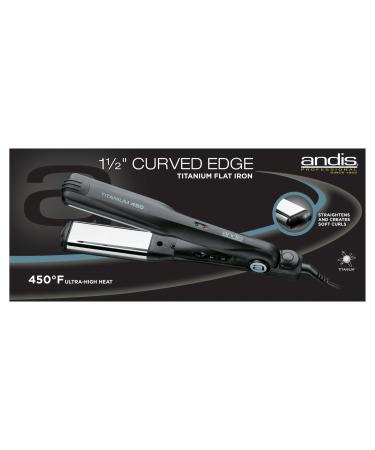 Andis 66040 Curved Edge Titanium Flat Iron - 1.5 Inch for Perfect Hairstyles | Shop Internationally - Buy Online on GoSupps.com