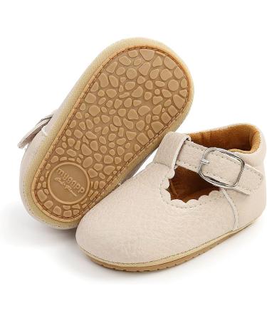 Baby Anti-Slip First Walking Shoes - Soft Sole Toddler Sneakers for Boys and Girls (12-18 Months) - Wide Beige with Sock Included - Buy Online on GoSupps.com
