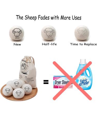 6-Pack Wool Dryer Balls - Reusable Laundry Balls for Natural Fabric Softening and Wrinkle Release - Organic Eco-Friendly Dryer Balls for Pet Hair Removal - Drying Ball Alternative to Dryer Sheets - Buy Online on GoSupps.com