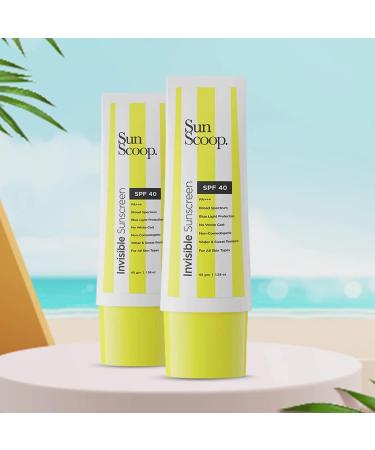 SunScoop Invisible Sunscreen Cream SPF 40 PA+++ | No White Cast | Gel Based Sunscreen | Transparent & Lightweight Water & Sweat Resistant | 1.5 Ounce - Buy Online on GoSupps.com