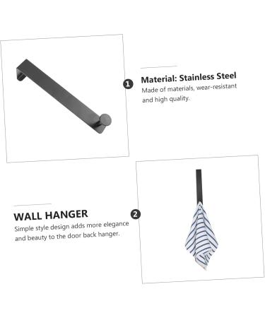 Uonlytech Clothes Rack 2pcs Door Hook Wall Mounted Clothes Hanger Towel Valet Towel Hanger Punch- Hook Bedroom Door hat Towel Holder 21x4.5cm Black - Buy Online on GoSupps.com