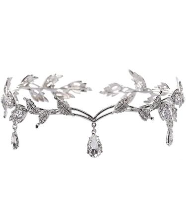 Wedding crystal headdress rhinestone leaf wedding crown headband rhinestone crystal bridal tiara for wedding prom birthday hair pin wedding party - Buy Online on GoSupps.com