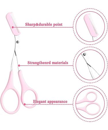 1 Pieces Eyebrow Scissors and Tweezer Kit Professional Eyebrow Trimming Scissors Modeling Eyebrow Scissors with Comb with 1 Piece Eyebrow Tweezers (Pink) - Buy Online on GoSupps.com