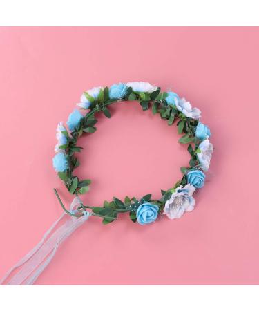 Floral Headbands | Boho Hair Wreaths for Weddings & Parties | Blue Bridal Crowns - Buy Online on GoSupps.com