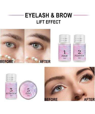 NAOLVE 4 in 1 Lash Lift Kit Brow Lamination Kit Eyelash Perming Kit Eyebrow Lamination Kit Professional Lash Lift and Brow Lamination Kit Long-Lasting Curling Perming Wave Suitable for Salon Home #2 - Buy Online on GoSupps.com