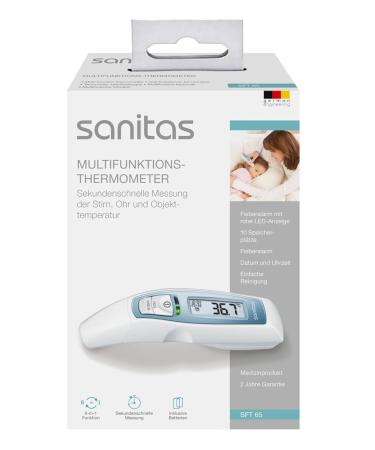 Sanitas 6-in-1 Multifunctional Thermometer SFT 65 | Digital Forehead & Ear Thermometer with Alarm Date & Time - Ship Worldwide! - Buy Online on GoSupps.com
