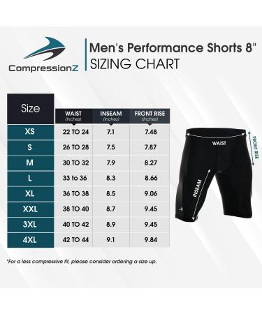 CompressionZ Men's Performance Compression Shorts with Pockets - Black, X-Large - Buy Online on GoSupps.com