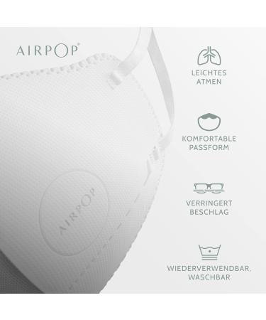 AIRPOP Unisex Kids Face Mask 4 Pack - White | International Shipping Available - Buy Online on GoSupps.com