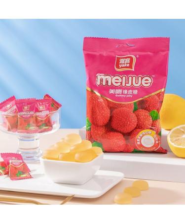 Ready to eat fruit juice fudge gummy candy children's fruit flavored soft sweets healthy and nutritious fruit snacks delicious apple strawberry orange snacks gift bag (lychee 6 bags) lychee 6 bags