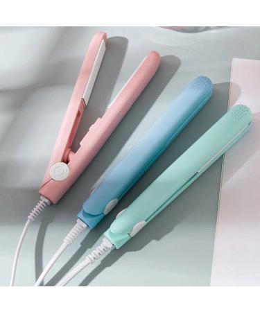 2-in-1 Mini Hair Straightener & Curling Iron - Portable Ceramic Travel Hair Tools for Women - Short Hair & Curls - White-Pink - Buy Online on GoSupps.com
