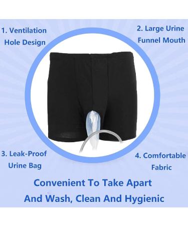 Urine Bag Incontinence Pants Wearable Leak Proof Urinal System with 500ml Collection Bags Anti-Reflux Soft Edge/Thick Voiding Catheter/Liquid Silicone Urinal for Bedridden Small - Buy Online on GoSupps.com