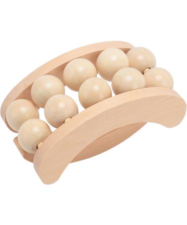 Wooden Massage Roller with 10 Beads - Deep Tissue Stress Relief Handheld Massager for Neck & Foot - Buy Online on GoSupps.com